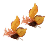 2Pcs Innovative Napkin Ring Decorative Simulation Flower Napkin Holder for Wedding BirthdayMaple Pine Cone