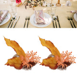 2Pcs Innovative Napkin Ring Decorative Simulation Flower Napkin Holder for Wedding BirthdayMaple Pine Cone