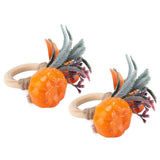 2Pcs Innovative Napkin Holder Simulation Napkin Ring for Halloween Thanksgiving Home DecorationPumpkin with Leaves