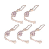 5pcs Necklace Cord Empty Stone Holder Rope Replacement Adjustable Quartz Crystal Pendant Cord for DIY Jewelry MakingLight Pink