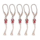 5pcs Necklace Cord Empty Stone Holder Rope Replacement Adjustable Quartz Crystal Pendant Cord for DIY Jewelry MakingRed
