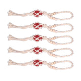 5pcs Necklace Cord Empty Stone Holder Rope Replacement Adjustable Quartz Crystal Pendant Cord for DIY Jewelry MakingRed