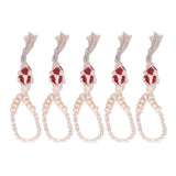 5pcs Necklace Cord Empty Stone Holder Rope Replacement Adjustable Quartz Crystal Pendant Cord for DIY Jewelry MakingRed