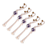 5pcs Necklace Cord Empty Stone Holder Rope Replacement Adjustable Quartz Crystal Pendant Cord for DIY Jewelry MakingPurple In Australia - Darrahopens