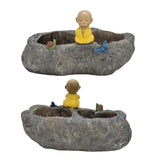 Resin Succulents Pots Cartoon Fake Stone Flower Pots for Planting Succulent Cactus Aloe African Violet