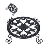 Flower Pot Stand Black Elegant Light Weight Stable Wrought Iron Plant Riser for Living Room Balcony Office