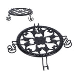Flower Pot Stand Black Elegant Light Weight Stable Wrought Iron Plant Riser for Living Room Balcony Office
