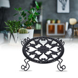 Flower Pot Stand Black Elegant Light Weight Stable Wrought Iron Plant Riser for Living Room Balcony Office