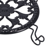 Flower Pot Stand Black Elegant Light Weight Stable Wrought Iron Plant Riser for Living Room Balcony Office