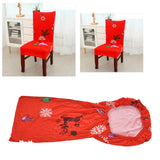 Polyurethane Fiber Christmas Chair Cover Stretchy Anti Folding Stretchable Dining Chair Cover for Party Holiday Home Christmas Snowflakes