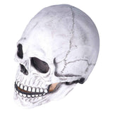 Halloween Skull Helmet Full Head Skull Mask Latex Cosplay Costume Horror Skull Mask for Festival PartyLight Grey In Australia - Darrahopens