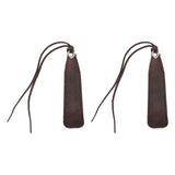 2Pcs Leather Bookmark Retro Book Mark Page Clip Set Kit with Tassel for Kids StudentDark Brown In Australia - Darrahopens