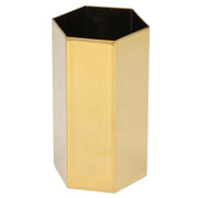 Pen Holder Hex Stainless Steel Gold Electroplating Durable Glossy Corrosion Resistant Wide Application Pencil Holder