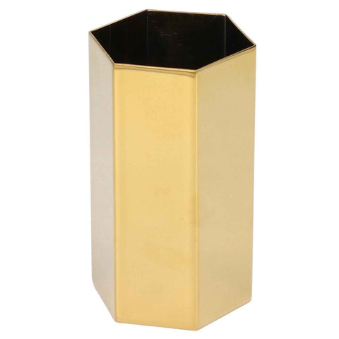 Pen Holder Hex Stainless Steel Gold Electroplating Durable Glossy Corrosion Resistant Wide Application Pencil Holder In Australia - Darrahopens