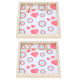 2 Pcs Picture Frames Innovative Wall Mount Photo Display Frames with Wood Clips for Home DecorationGold Powder Photo Frame