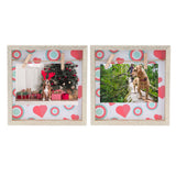 2 Pcs Picture Frames Innovative Wall Mount Photo Display Frames with Wood Clips for Home DecorationGold Powder Photo Frame
