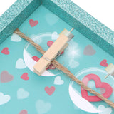 2 Pcs Picture Frames Innovative Wall Mount Photo Display Frames with Wood Clips for Home DecorationGreen Powder Photo Frame