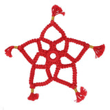Hand Cotton Woven Hollow Star Ornament Red Five Pointed Star Ornaments Holiday Decoration In Australia - Darrahopens
