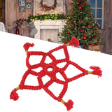 Hand Cotton Woven Hollow Star Ornament Red Five Pointed Star Ornaments Holiday Decoration