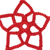 Hand Cotton Woven Hollow Star Ornament Red Five Pointed Star Ornaments Holiday Decoration