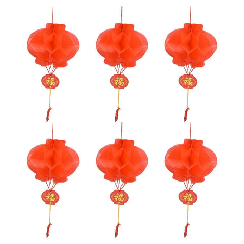 20Pcs Red Paper Chinese Decorative Lantern 15cm Diameter Hanging Ornaments for New Year Festival Wedding In Australia - Darrahopens