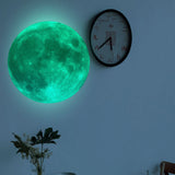 Moon Wall Sticker Glowing Luminous Wall Sticker PVC DIY Wall Paper for Bedroom Decoration32cm / 12.6in
