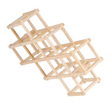 Foldable Wine Cabinet Pine Durable Elegant Simple Wine Rack Cabinet for Home Hotel OfficeWood Color 10 Bottles