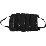 Tool Storage Bag Canvas Foldable Zipper Design Lightweight and Durable High Capacity Tool Roll Up Bag with StrapsBlack