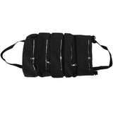 Tool Storage Bag Canvas Foldable Zipper Design Lightweight and Durable High Capacity Tool Roll Up Bag with StrapsBlack