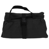 Tool Storage Bag Canvas Foldable Zipper Design Lightweight and Durable High Capacity Tool Roll Up Bag with StrapsBlack