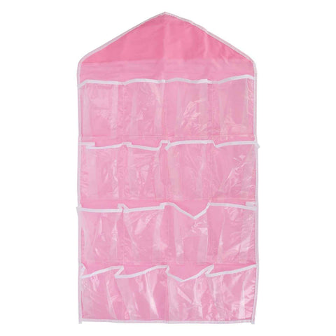 Wall Closet Hanging Organizers Over The Door Storage Bag Polyester Hanging Shelves Pocket for Bedroom Living RoomPink In Australia - Darrahopens