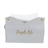 Tissue Bag Artificial Leather Vintage Kitchen Paper Towel Box Container for Office HomeGray