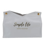 Tissue Bag Artificial Leather Vintage Kitchen Paper Towel Box Container for Office HomeGray