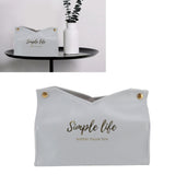 Tissue Bag Artificial Leather Vintage Kitchen Paper Towel Box Container for Office HomeGray
