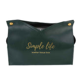 Tissue Bag Artificial Leather Vintage Kitchen Paper Towel Box Container for Office HomeGreen