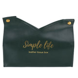 Tissue Bag Artificial Leather Vintage Kitchen Paper Towel Box Container for Office HomeGreen