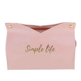 Tissue Bag Artificial Leather Vintage Kitchen Paper Towel Box Container for Office HomePink