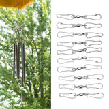 10pcs Hanging Hook Stainless Steel 360° Rotating Hook for Bird Feeder Wind Chimes7cm