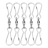 10pcs Hanging Hook Stainless Steel 360° Rotating Hook for Bird Feeder Wind Chimes8.2cm