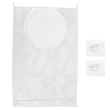 White Thickened Laundry Storage Bag WallMounted Toys Net Bag for Bathroom Laundry(Without Grid )