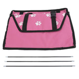 Bear Paw Pattern Pet Carrier Cage Washable Pet Car Travel Safety Seat with Support RodPink