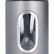 3Pcs Storage Jar Stainless Steel Food Tea Nut Container with Window Durable and Large Capacity for KitchenGrey