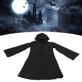 Halloween Hooded Black Cape Unisex Long Cloak Cosplay Dress Clothing Costume Party for AdultL