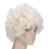 Adult Innovative Color Party Wig Halloween Interesting Headgear for Circus Troup FootballWhite