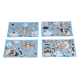 4Pcs Halloween Skull Pattern Wall Sticker Decorative Wall Decal for Living Room Bedroom In Australia - Darrahopens