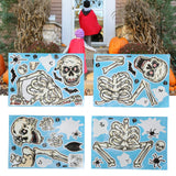 4Pcs Halloween Skull Pattern Wall Sticker Decorative Wall Decal for Living Room Bedroom