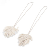 2Pcs Cotton Rope Curtain Tiebacks Leaf Shaped Tassel Curtain Clips Rope Straps for Curtain