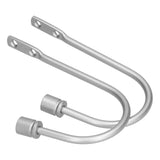 2Pcs Curtain Hook Aluminum Alloy U Shaped Cylinder Fixed Drapery Holdback for Home Office BedroomSilver