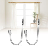 2Pcs Curtain Hook Aluminum Alloy U Shaped Cylinder Fixed Drapery Holdback for Home Office BedroomSilver