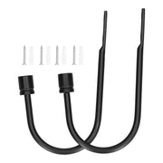 2Pcs Curtain Hook Aluminum Alloy U Shaped Cylinder Fixed Drapery Holdback for Home Office BedroomBlack